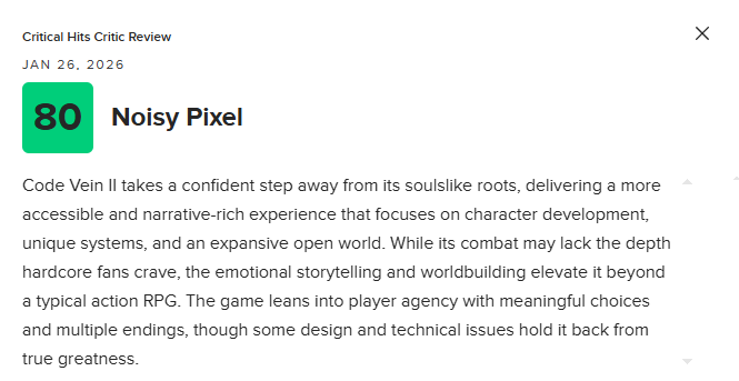 《噬血代码2》MC均分73分:瑕疵太多 优化很差!